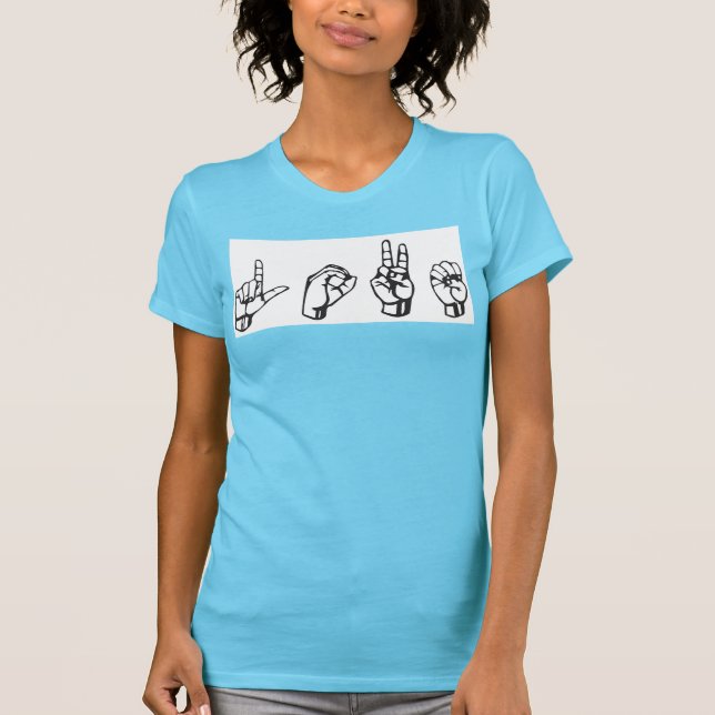 Liebe ASL-Blau-T - Shirt (Vorderseite)