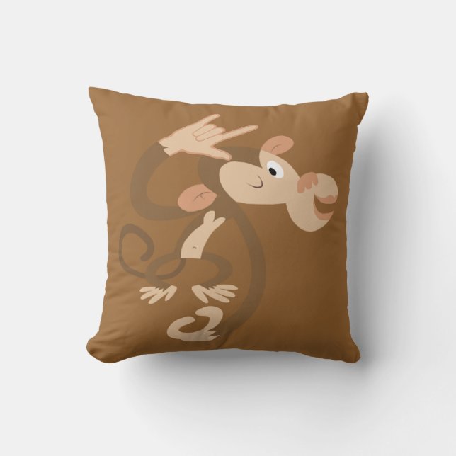 Liebe ASL I Monkey Sie Throw-Kissen Kissen (Vorderseite)