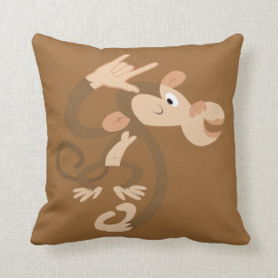 Liebe ASL I Monkey Sie Throw-Kissen Kissen