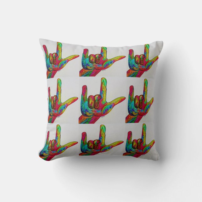 Liebe ASL I Sie, i-Liebe Sie, i-LIEBE, die SIE Kissen (Vorderseite)