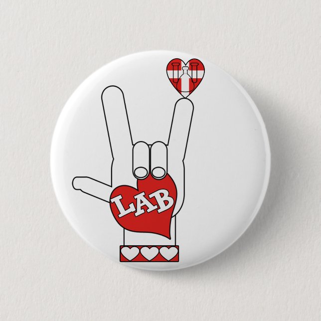 Liebe ASL I unterzeichnen SIE LABRADOR (LABOR) Button (Vorderseite)