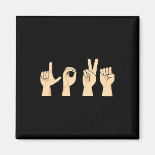 Liebe ASL Valentinstag Niedlich Sign Language Deaf Magnet