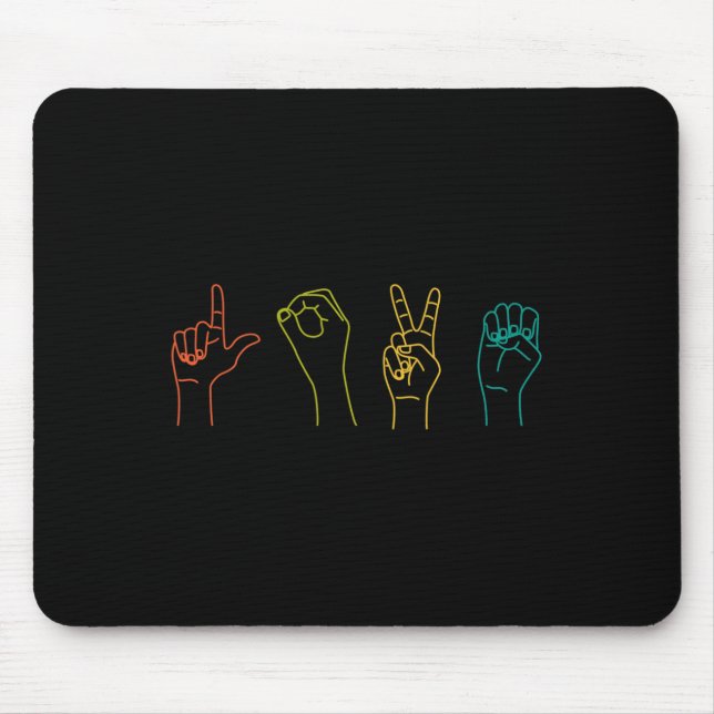 Liebe ASL Zeichensprache Alphabet Valentinstag Gif Mousepad (Vorne)