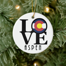 LIEBE Aspen Colorado Keramik Ornament