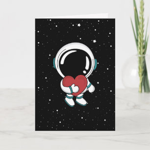 Liebe Astronaut Valentinstag Feiertagskarte