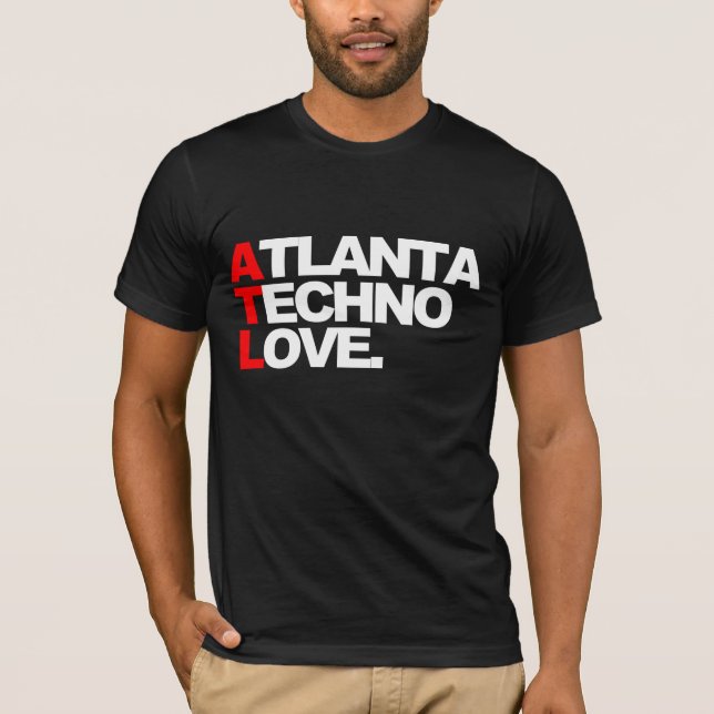 Liebe Atlantas Techno (Schwarzes) T-Shirt (Vorderseite)