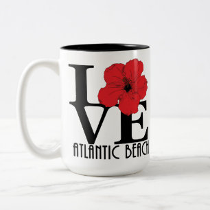 LIEBE Atlantic Beach Red Hibiskus 15oz Zweifarbige Tasse