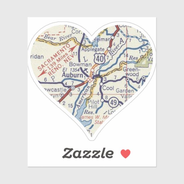 Liebe Auburn California Aufkleber (Blatt)