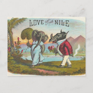 Liebe auf dem Nil Vintage Zigarrenmarke Art Postkarte