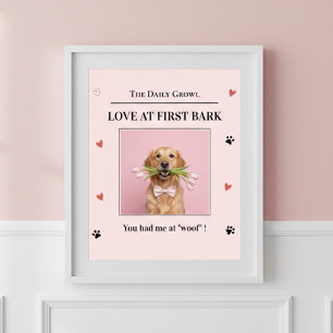Liebe auf den ersten Bellen Personalisiertes Hunde Poster