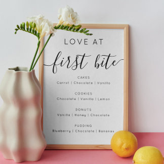 Liebe auf den ersten Biss. Minimalistischer Desser Poster