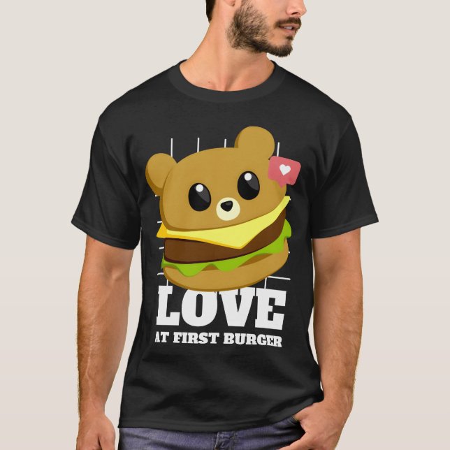 Liebe auf den ersten Burger Freunde T-Shirt (Vorderseite)