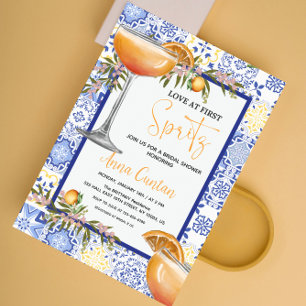 Liebe auf den ersten Spritz Brautparty Mediterran Einladung