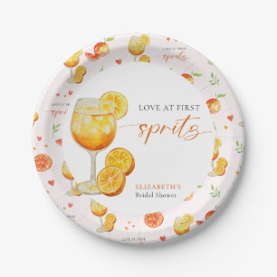 Liebe auf den ersten Spritz Brautparty Willkommen Pappteller