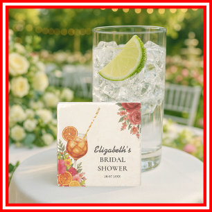 Liebe auf den ersten Spritz Citrus Orange Brautpar Steinuntersetzer