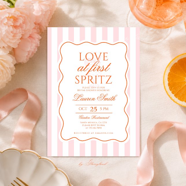 Liebe auf den ersten Spritz-Junggesellinnenabschie Einladung (Von Creator hochgeladen)