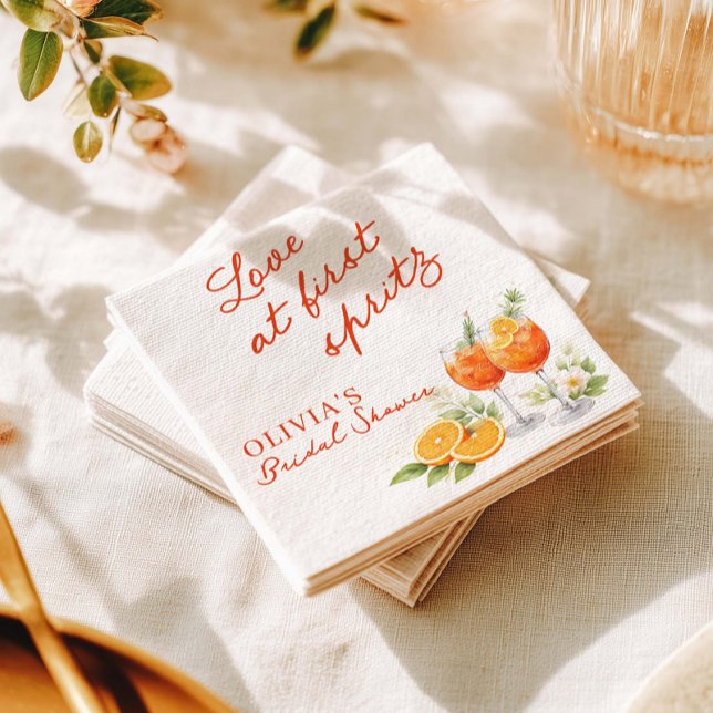 Liebe auf den ersten Spritz-Junggesellinnenabschie Serviette (Von Creator hochgeladen)