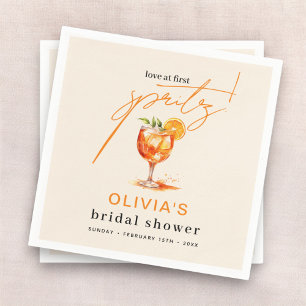 Liebe auf den ersten Spritz Orange-Brautjunggesell Serviette