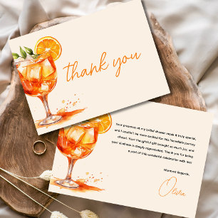 Liebe auf den ersten Spritz: Orange Hochzeits-Part Dankeskarte