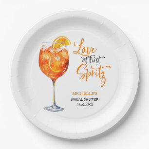 Liebe auf den ersten Spritz Sommer Cocktail Brautp Pappteller