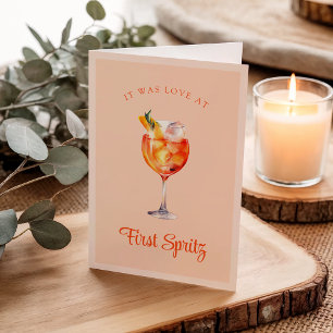 Liebe auf den ersten Spritz Süße Cocktail-Pun-Jubi Karte