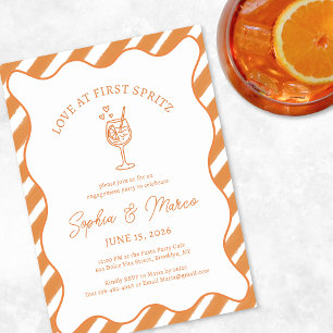 Liebe auf den ersten Spritz Verlobungsfeier Orange Einladung