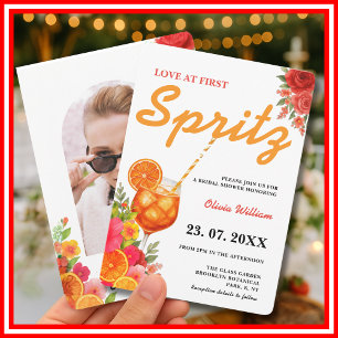 Liebe auf den ersten Spritzer Brautparty-Foto Einladung