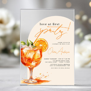 Liebe auf den ersten Spritzer Orange Junggesellinn Acryleinladungen