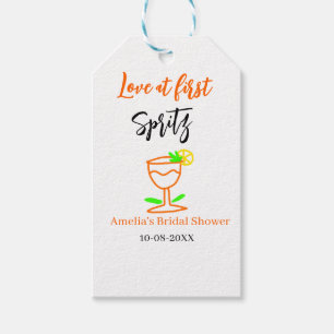 Liebe auf den ersten Spritzer orange schwarze Brau Geschenkanhänger