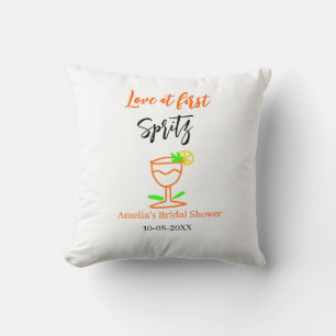 Liebe auf den ersten Spritzer orange schwarze Brau Kissen