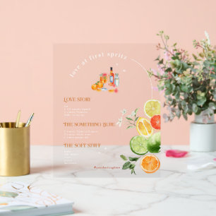 Liebe auf den ersten Spritzer Signature-Getränk Acrylschild