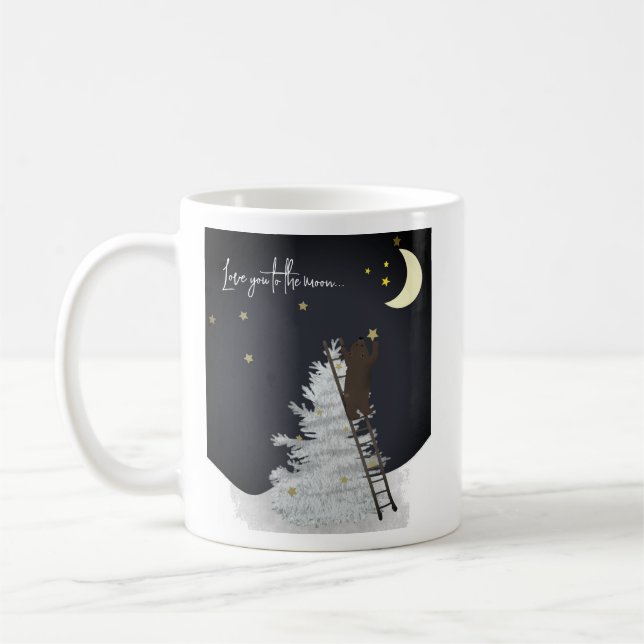 Liebe auf den Mond und wieder zurück Kaffeetasse (Links)