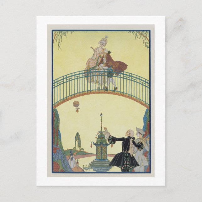 Liebe auf der Brücke, Illustration für "Fetes Gala Postkarte (Vorderseite)