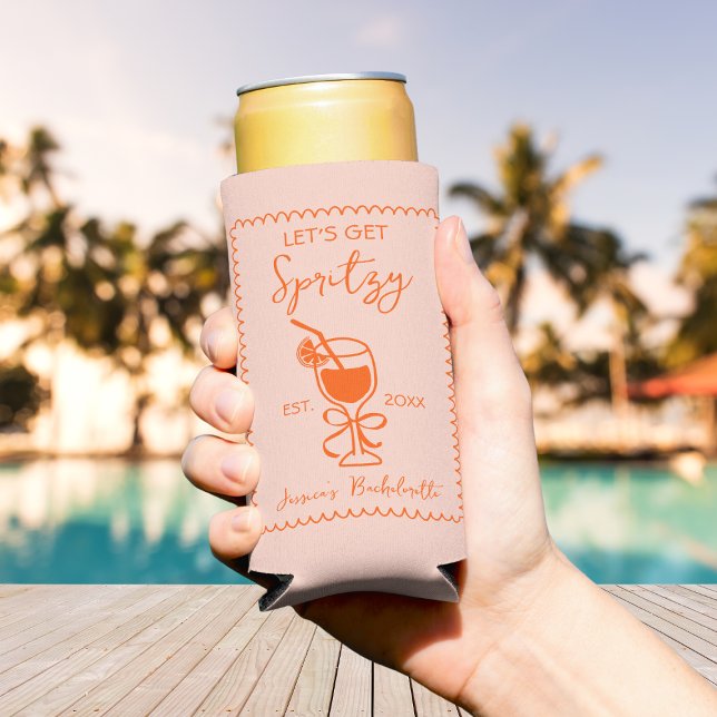 Liebe auf der ersten Spritz Hand gezogen Brautpart Selters Dosenkühler (Love At First Spritz Hand Drawn Bridal Shower Seltzer Can Cooler)