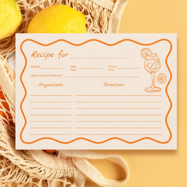 Liebe auf der First Spritz Brautparty Recipe Card Einladung (Von Creator hochgeladen)