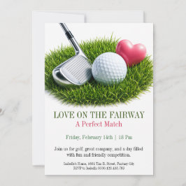Liebe auf der Golfplatz-Valentinstag-Einladung Einladung