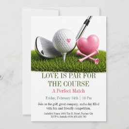 Liebe auf der Golfplatz-Valentinstag-Einladung Einladung