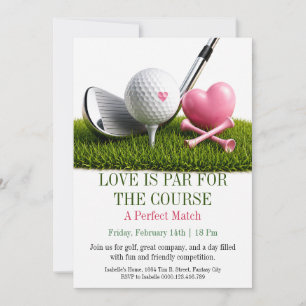 Liebe auf der Golfplatz-Valentinstag-Einladung Einladung