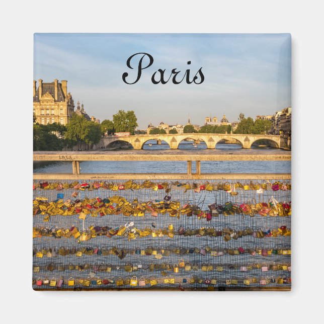 Liebe auf einer Brücke in Paris Magnet (Vorne)