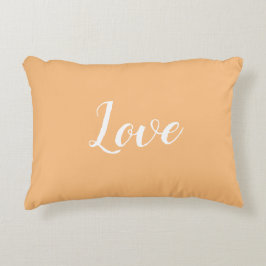 "Liebe" auf Hübschem Orange/Peach Accent Pillow Dekokissen
