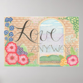 Liebe auf jeden Fall Blumenplakat Poster