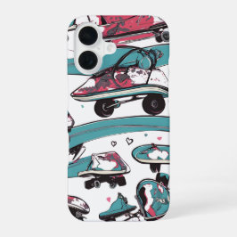 Liebe auf Rädern - Cooles Skateboarden Herzdesign  iPhone 16 Hülle
