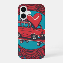 Liebe auf Rädern - Cooles Skateboarden Herzdesign  iPhone 16 Hülle