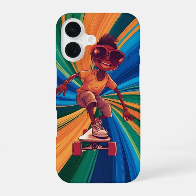 Liebe auf Rädern - Cooles Skateboarden Herzdesign  iPhone 16 Hülle (Rückseite)