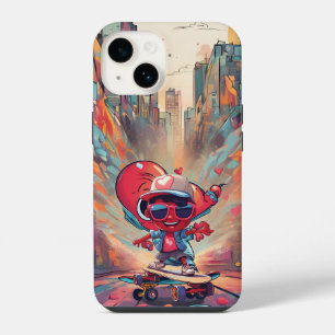 Liebe auf Rädern - Cooles Skateboarden Herzdesign iPhone 14 Hülle