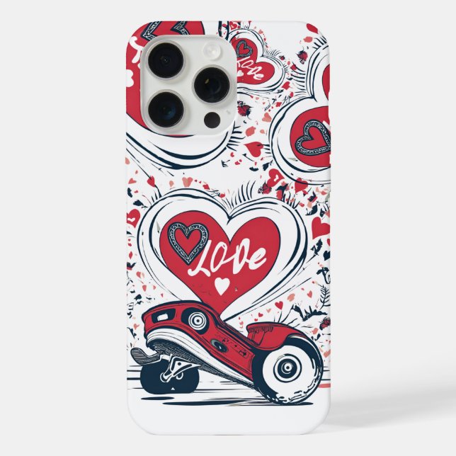 Liebe auf Rädern - Cooles Skateboarden Herzdesign  iPhone Hülle (Rückseite)