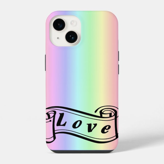 Liebe auf Regenbogen iPhone Hülle (Rückseite)
