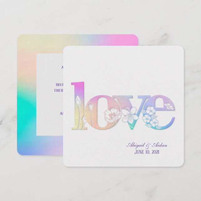 Liebe auf Weiß Einladung (Vorne/Hinten)