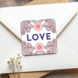 Liebe Aufkleber mit Vintagem Vibe violett