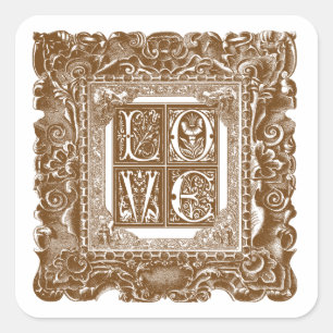 Liebe-Aufkleber Quadratischer Aufkleber